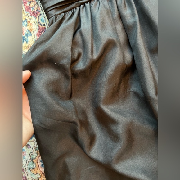 EUC Black silk White House Black Market midi halter bow detail dress, size 2 - Picture 4 of 8